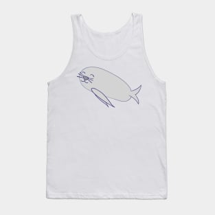 Smiling Grey Kawaii Seal Tank Top